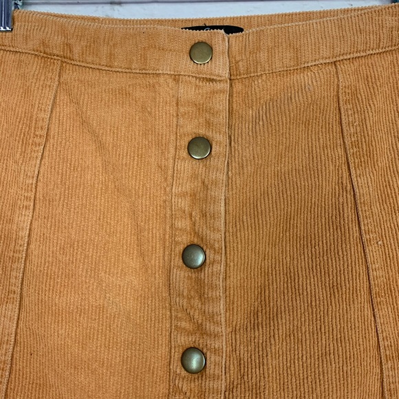 Soprano Mustard Corduroy Button Front Mini Skirt M - Picture 2 of 5